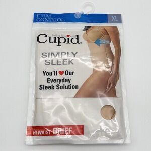 Cupid Simply Sleek Hi-Waist Brief Firm Control Shapewear Beige XL 5475 NIP